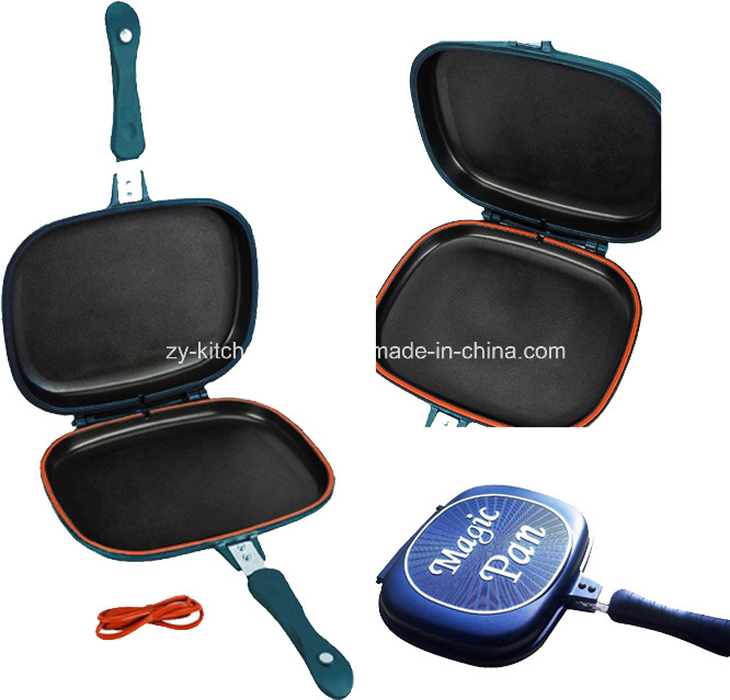 Custom Making Cast Aluminum Double Sided Pan (ZY-D032-BL)