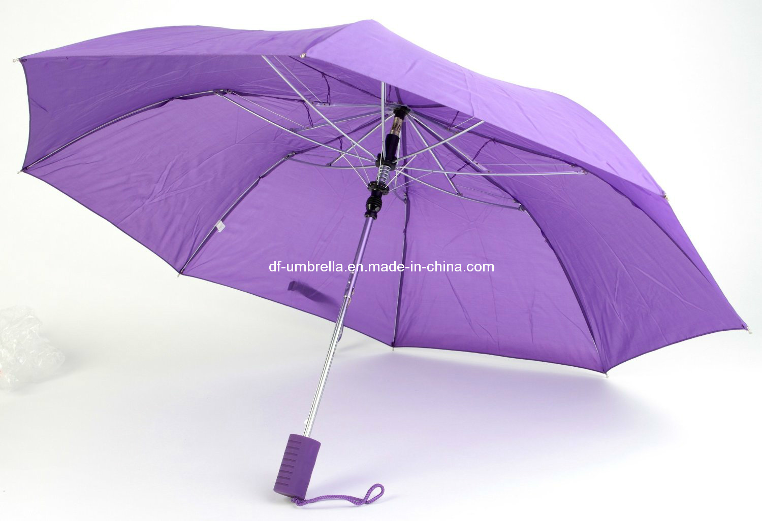 Purple 2 Folded/Folding Automatic Open Lady Umbrella