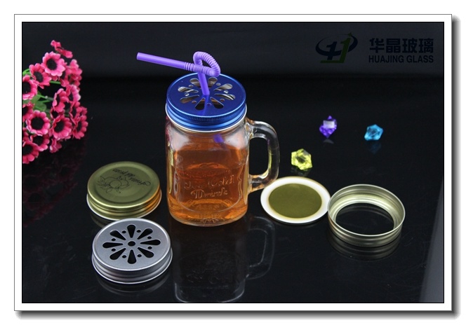 450ml 16oz Custom Printing Glass Mason Jar Glassware