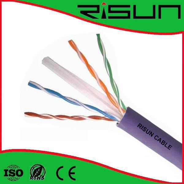 23AWG Solid Bare Copper UTP CAT6 LAN Cable with PVC Jacket for Communication