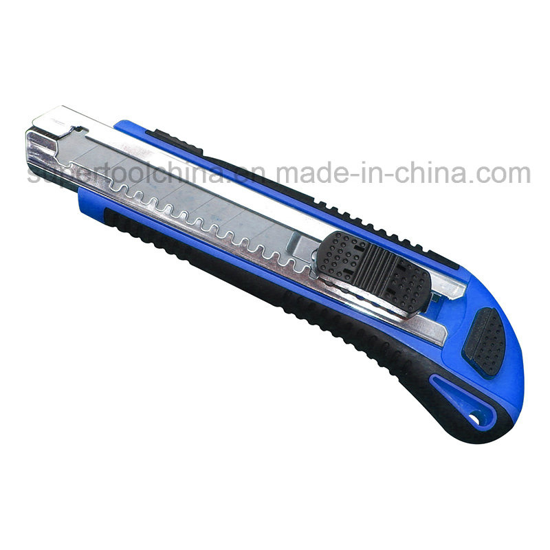 TPR Covered Utility Knife with 8PCS Automatic Loading Blades (381208)