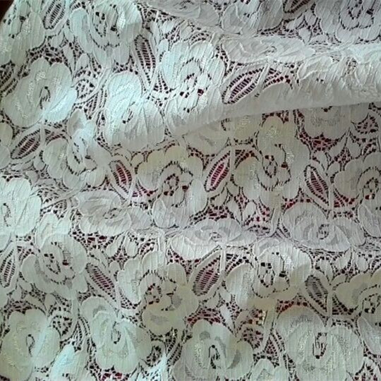 Pretty Offwhite Match with Silver Thread Lace Trim for Garments