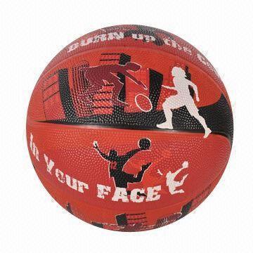 Red Color Rubber Basketball