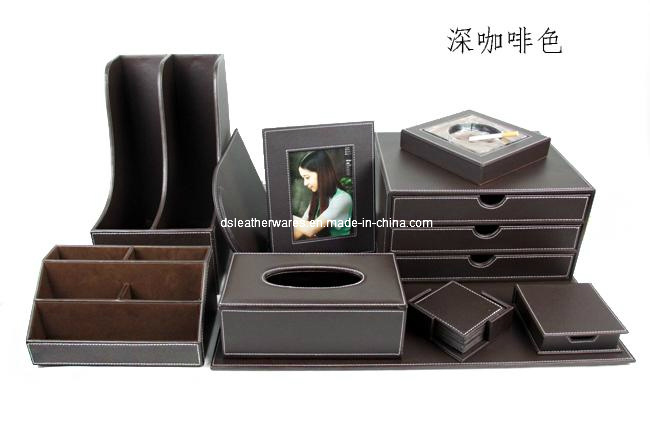 Brown Faux Leather Stationery Set (TDS-0531)