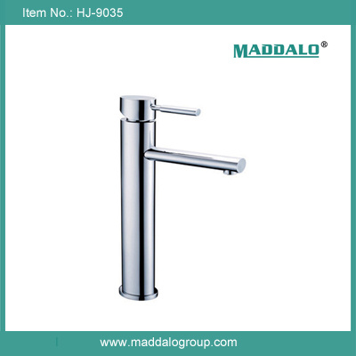 Modern Tall Design Long Spout Round Bathroom Brass Faucet (HJ-9035)