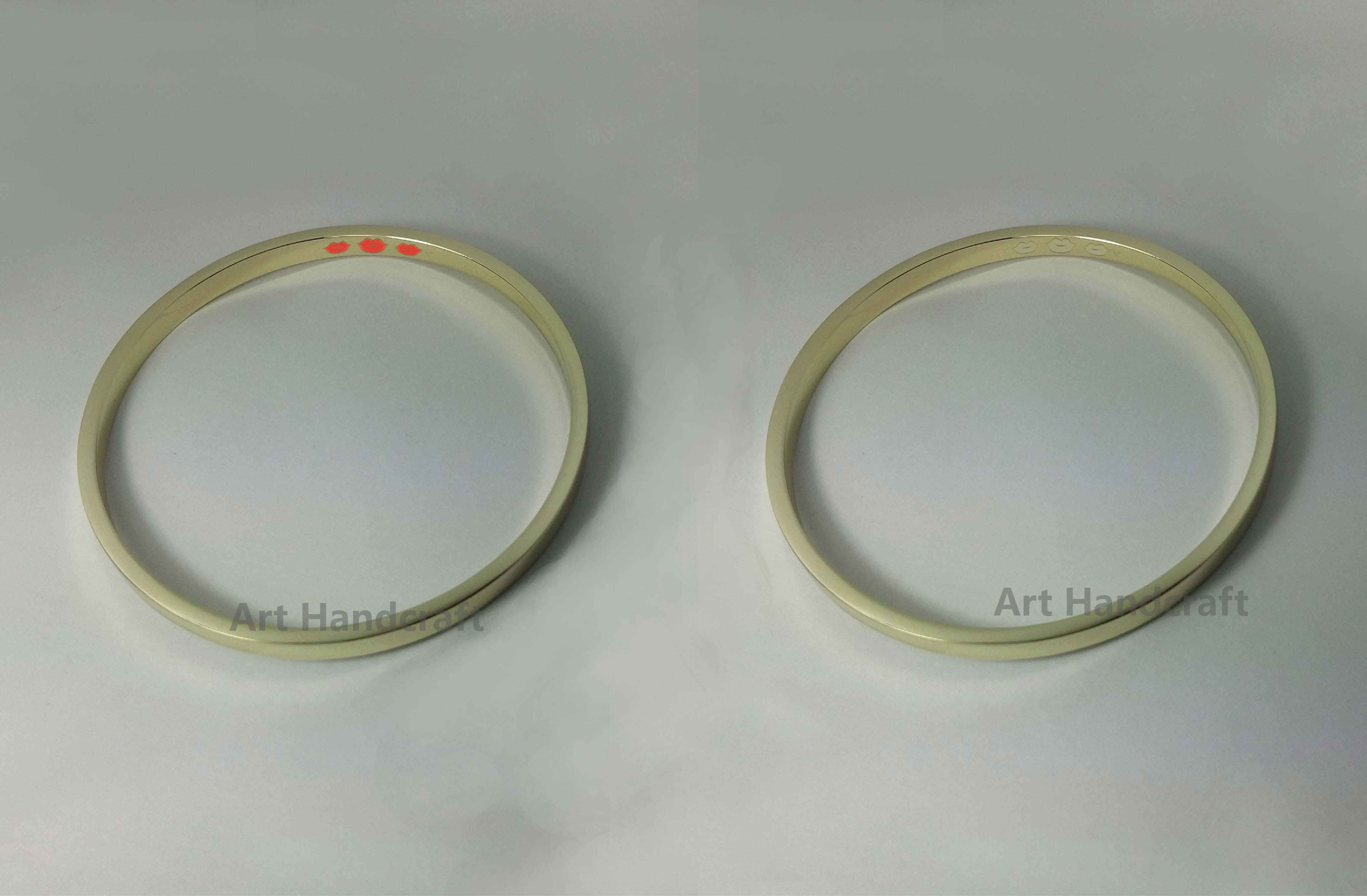 Pale Gold Tone Bracelet Imprint Brand or Cut Logo