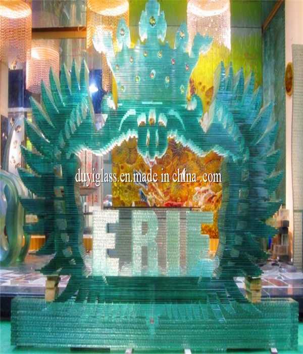 Special Design Door Glass Sculpture for Inside Decoration