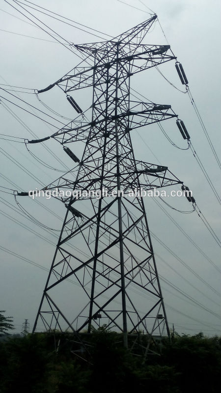 Electric Transmission Line Tower, Angular Lattice Power Steel Tower