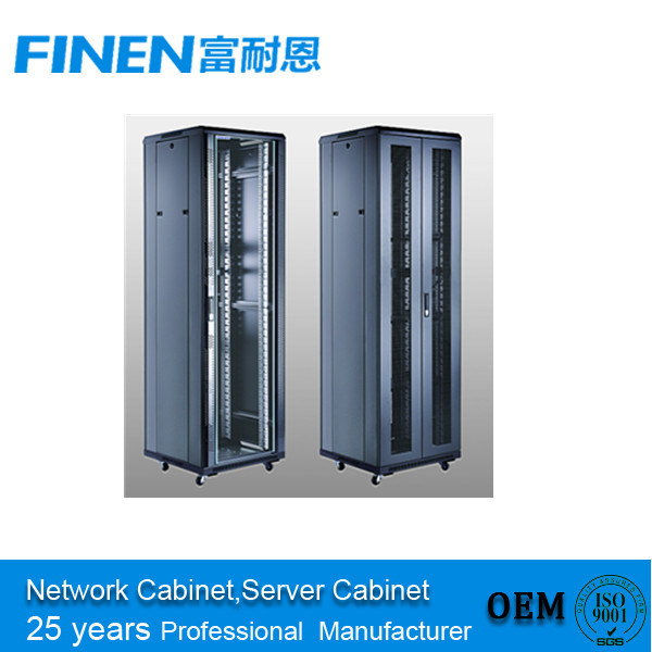 19'' Server Racks for Telecommunication Equipment with Double Mesh Door