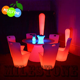 Lighting LED Chair and Table Round LLDPE Plastic Material Cheap Price for Bar Party Retal Wedding
