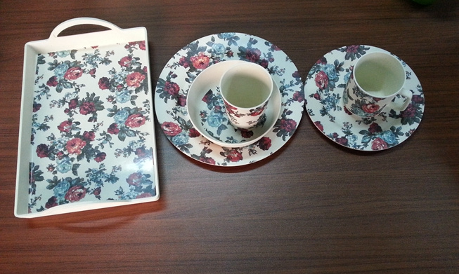 Eco Bamboo Fiber Tableware Combination Series with Print (BC-CS1024)