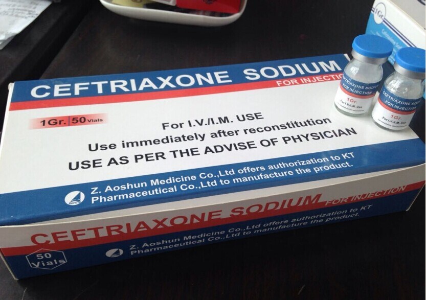 Ceftriaxone Sodium for Injection 1g (paper packing box)