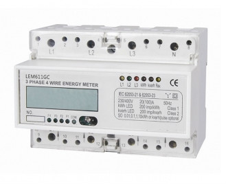 DIN Rail Three Phase Smart Energy Meter (SEM611GC/AC)