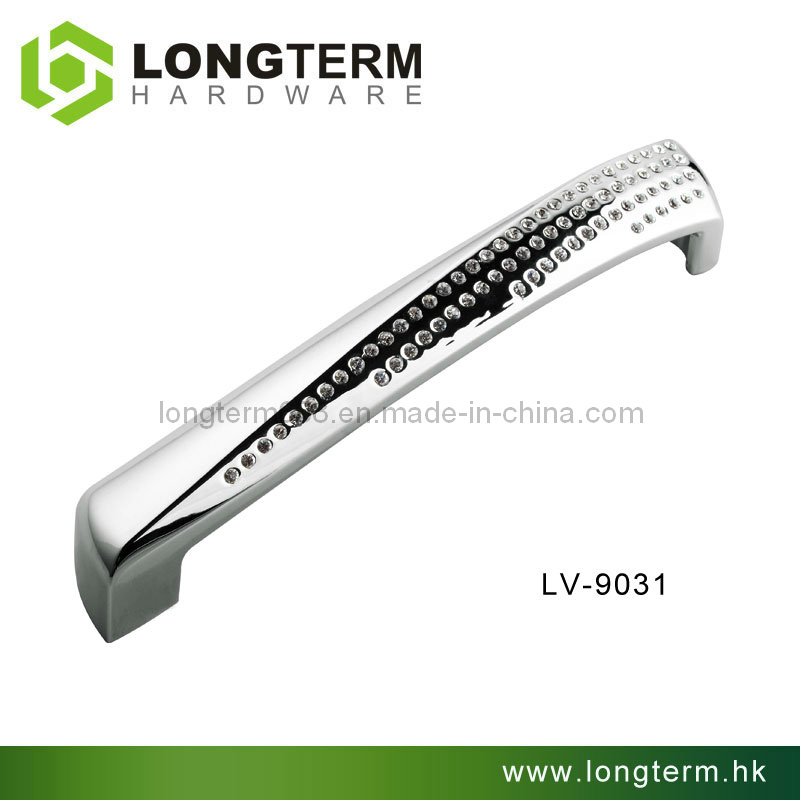 Crystal Zinc Alloy Cupboard Pull Handle with SGS Certification (LV-9031)