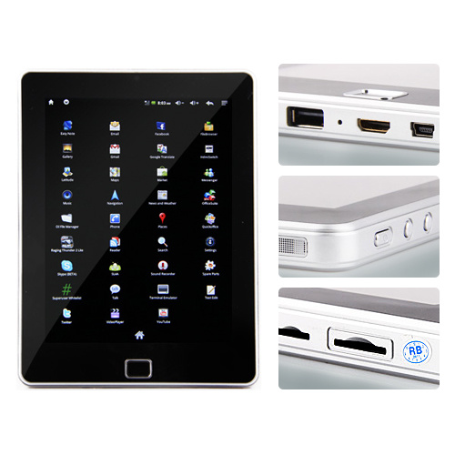 7 Inch Tablet PC With Bluetooth, 4:3 Multi Touch Screen 800*600, Cortex A9 CPU, 512MB RAM, 2.0m Camera and WiFi802.11n (P0706)