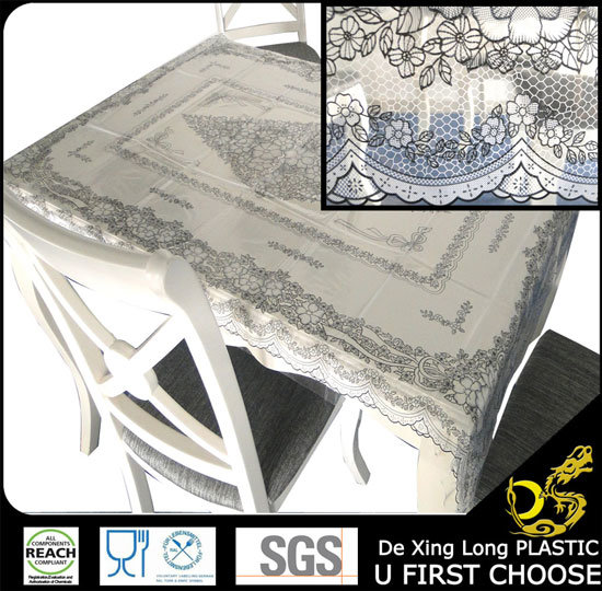 Transparent Golden Printed Table Cloth Series