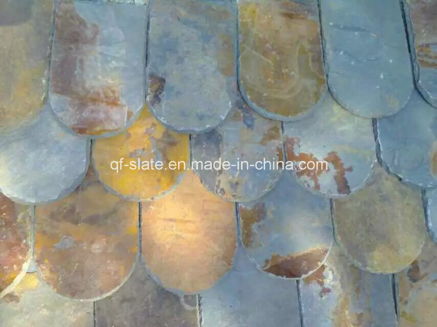 Natural Grey/Rusty Roofing Slate for Half Round/Circle/Fish Scale, Stone Roof