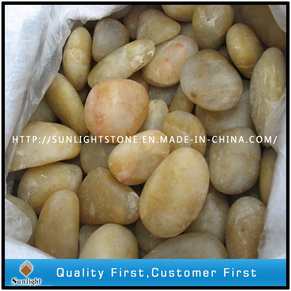 Polished Natural Yellow Pebbles Stone for Paving Garden