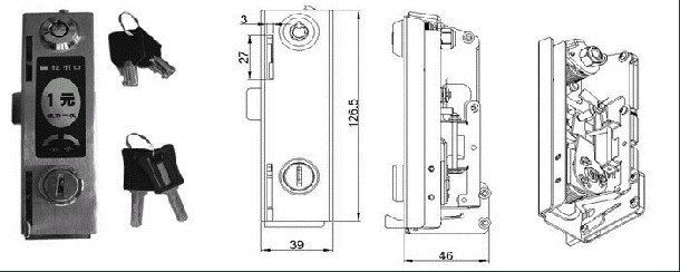 Coin Operated Lock, Locker Lock, Coin Lock, Door Lock, Al2201