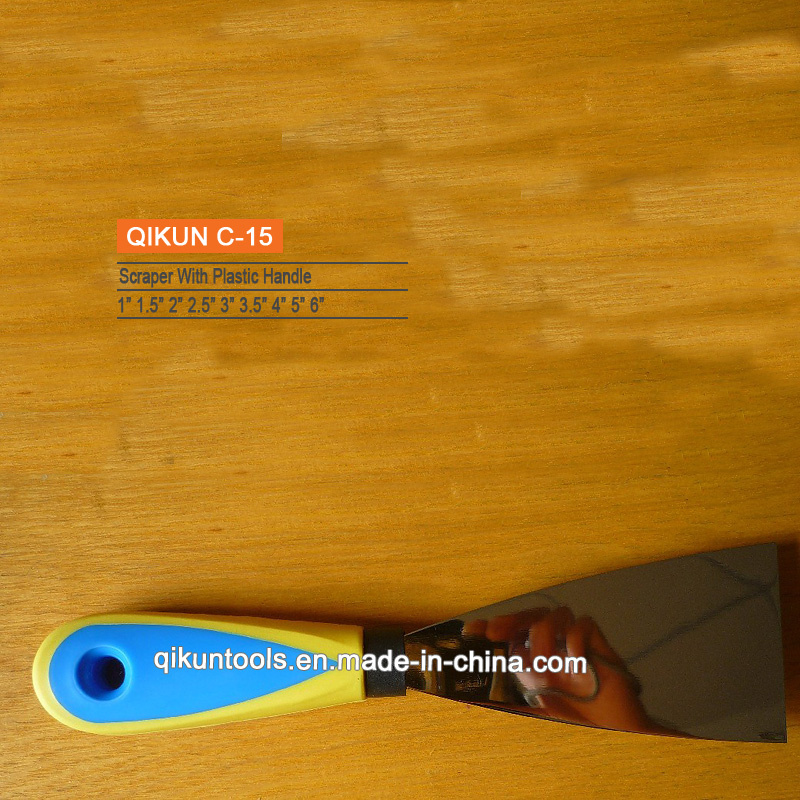 C-15 Plastic Handle Mirror Polished Steel Scraper