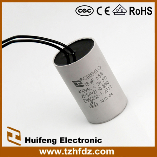 450V 18UF Cbb60 Wire Series Grey Shell Capacitor
