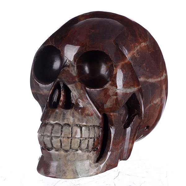 Natural Red Jasper Carved Skull Carving #6m98, Crystal Healing, Realistic