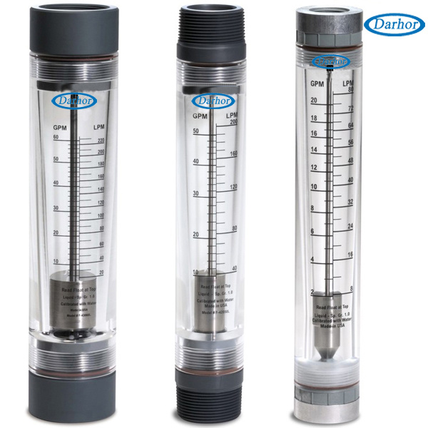 Blue White Easy Read Acrylic Machined Tube Rotameter Flow Meter