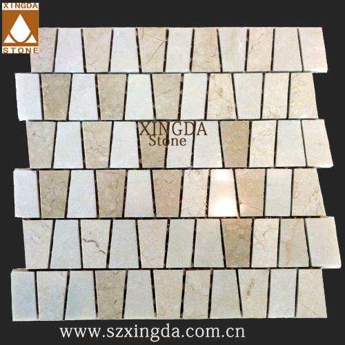 Beige/White Terracedr Marble Tile Mosaic