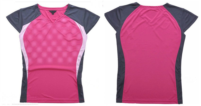 Women's Contrast Color Polyester Sports T-Shirt