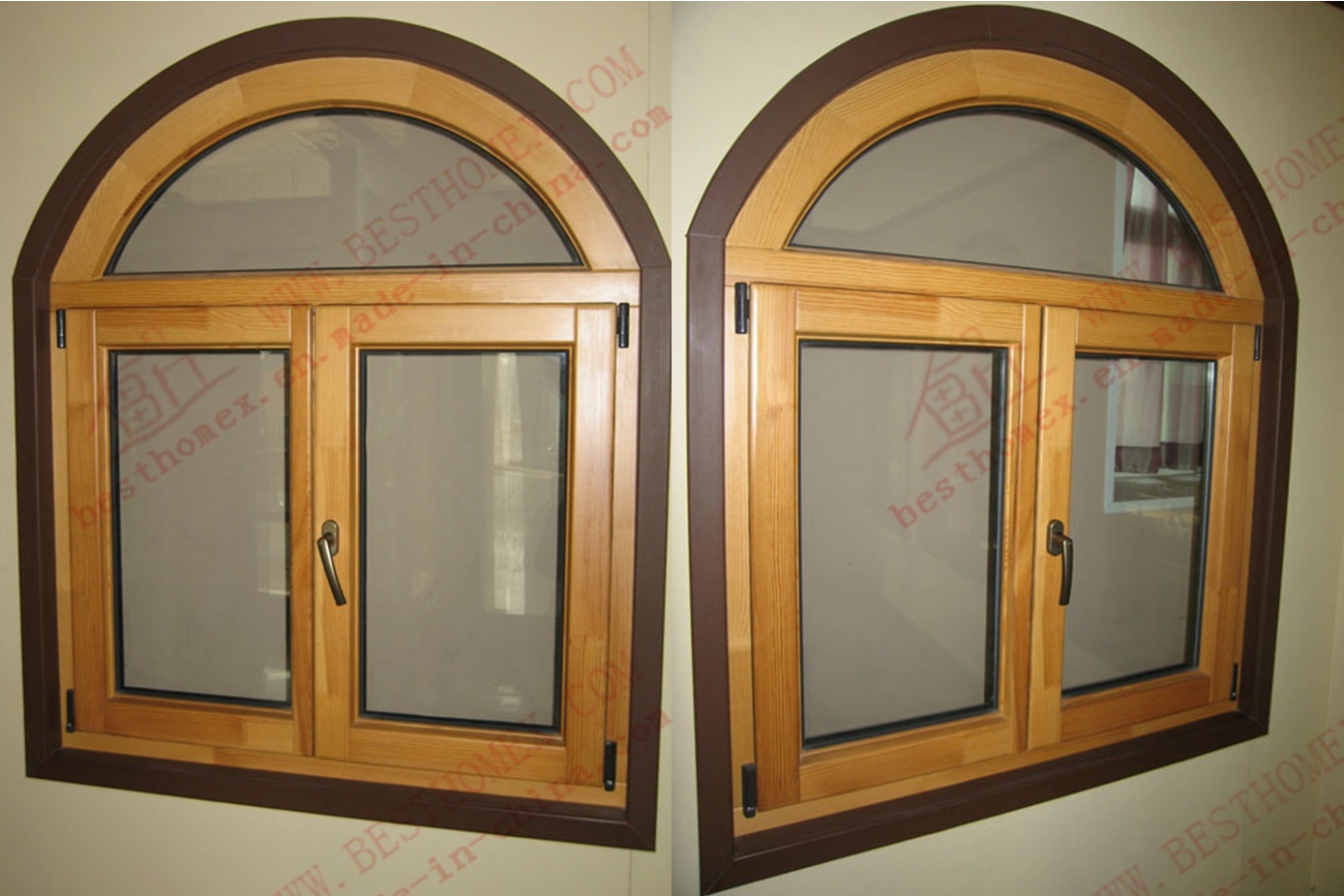 Competitive Aluminium Clad Wood Arch Casement Window (AW-ACW12)