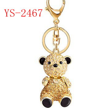 Cute Bear Rhinestone Gemstone Alloy Keychain