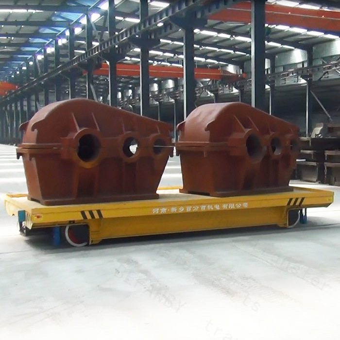 Low Voltage Industry Use Rail Flat Cart with Safety Device on Rails