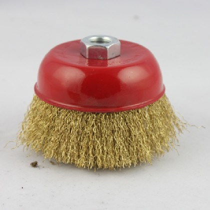 Cup Brushes with High Quality (Crimped Wire, 65~150mm Diameter)