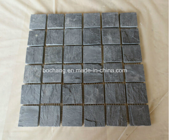 Black Slate Mosaic for Wall Tile Paving