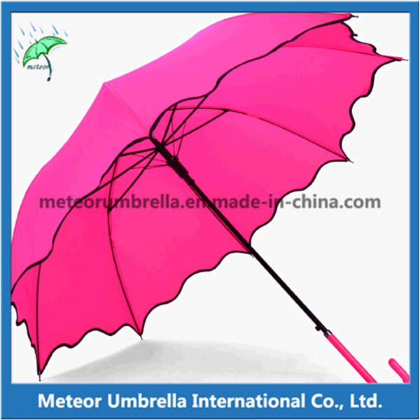 Color Change Special Rain Flower Straight Umbrella in PU Coated Handle