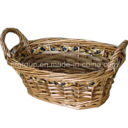 Unique Durable Oval Handled Willow Basket