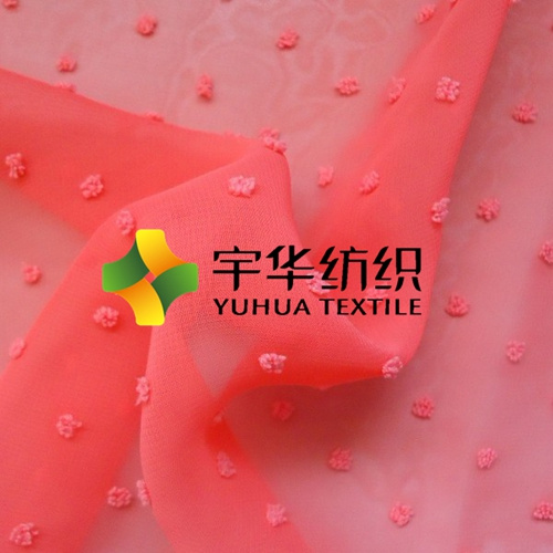 100% Polyester Plain Weave Jacquard Chiffon Fabric