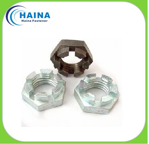 DIN973 Zinc Plated Steel Slotted Thin Nut