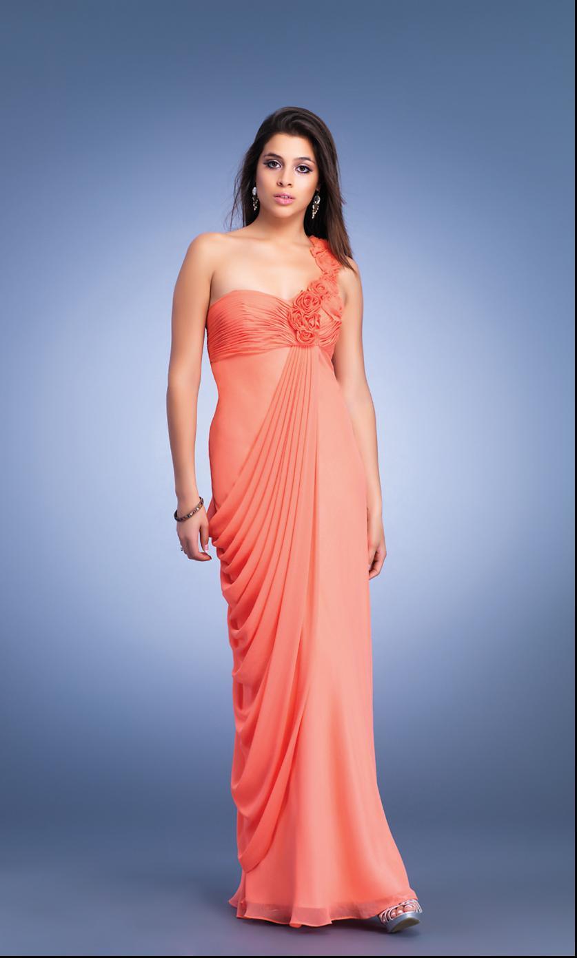 One Shoulder Chiffon Prom Dress (EV-938)