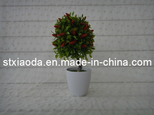Artificial Plastic Chilli Tree Bonsai (XD14-10)