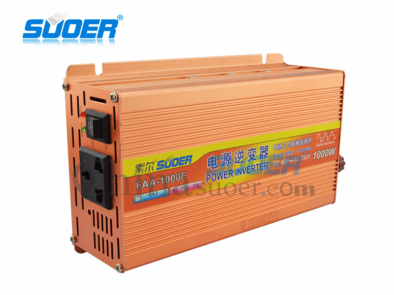 Suoer Power Inverter 1000W Modified Sine Wave Power Inverter 48V to 220V Inverter for Electric Cars (FAA-1000F)