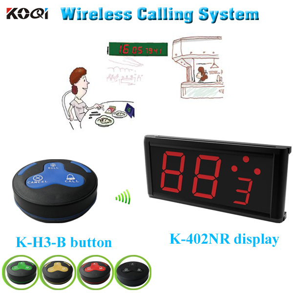 Wireless Equipment Table Bell Caller System Waterproof Buzzer with Screen