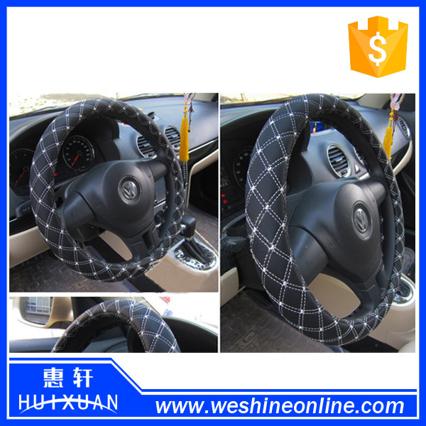 38cm Leather Car Steering Wheel Cover