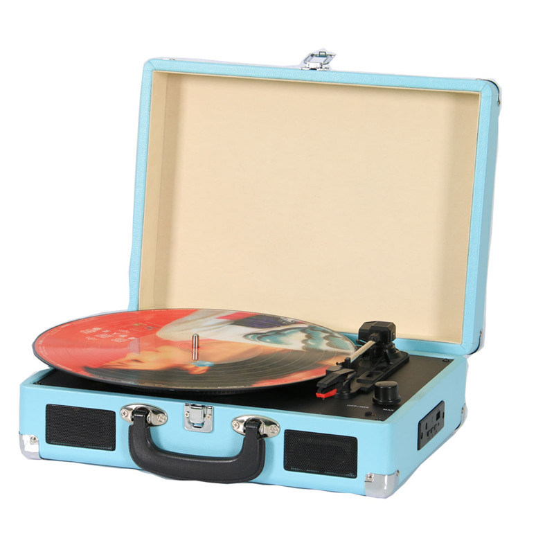 Portable Vinyl Record Player, Audio Turntable Player, Bluetooth Suitcase Turntable