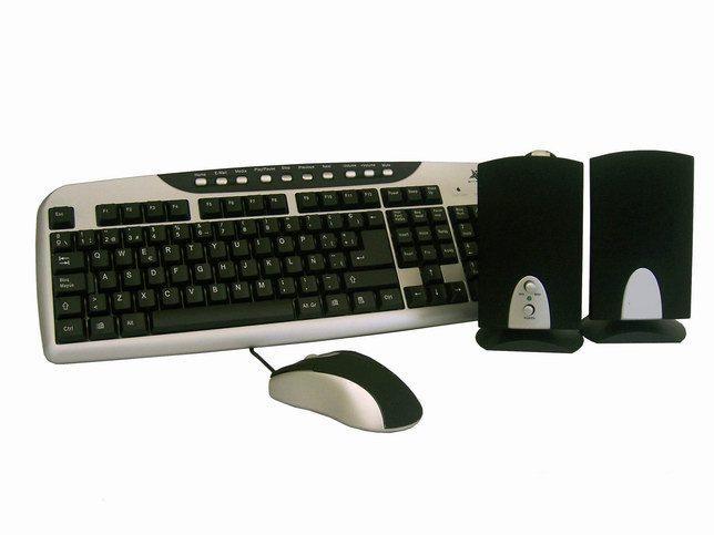 Desktop Combo Multimedia Keyboard, 3D Optical Mouse, Multimedia Speaker