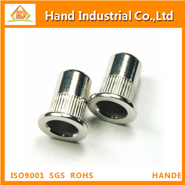 Flat Head Knurled Body Open End Rivet Nut Fasteners