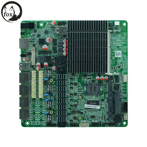 4 Ethernet Firewall Motherboard, 6 USB J1800 Fanless Firewall Mainboard, DC 12V Bypass Mainboard Support WiFi&3G