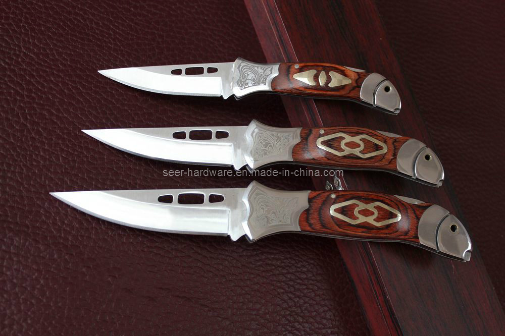 Wood Handle Folding Knife (SE-0236)