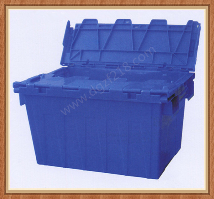 Stacked Plastic Logistic Storage Crate with Lid for Sale