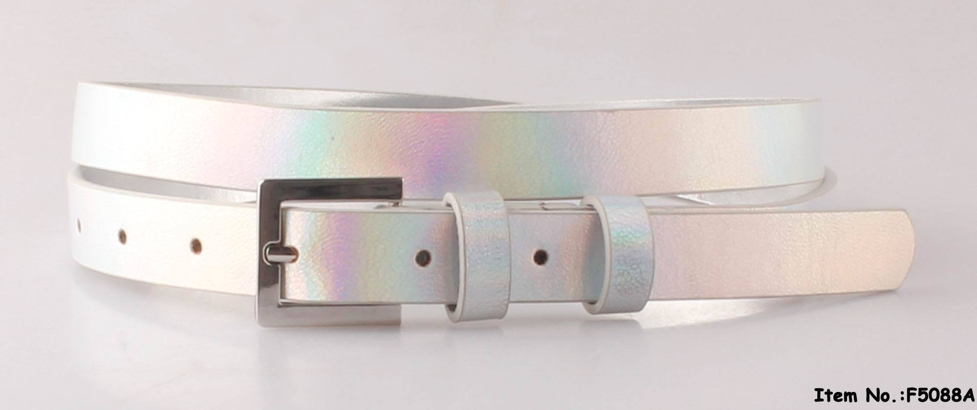 Silver Smooth Thin Belt